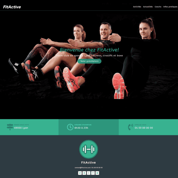 Le site internet nommé FitActive a été crée avec le CMS WordPress.