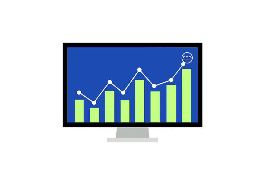 Graphique représentant l'évolution du positionnement dans les moteurs de recherches.